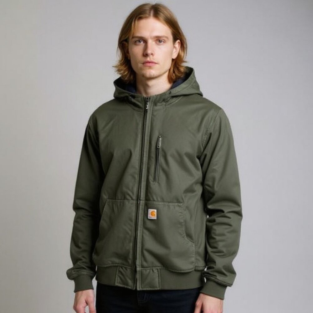 Carhartt Quick Duck Woodward Active Jac Army Green Workwear Jacket Size 2XL